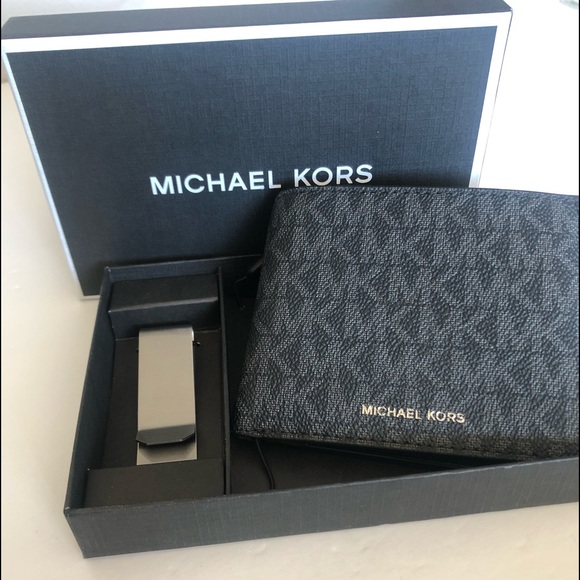 🔥 Michael Kors Jet Set Monogram Wallet & Money Clip Gift Set - Picture 3 of 13